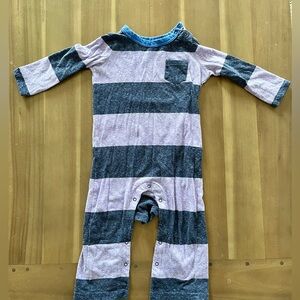Primary long sleeved striped onesie size 12-18 months